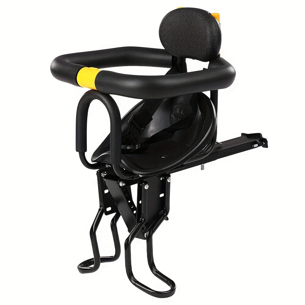 TOMSHOO Safety Bicycle Seat Bike Front Seat Saddle With Foot Pedals Support Back Rest For MTB Road Bike