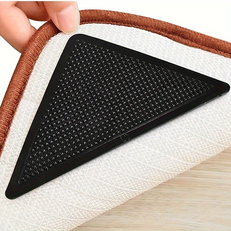 8pcs Reusable Silicone Rug Grippers - Anti-Slip, Washable Carpet Stickers With Double-Sided Adhesive For Secure Corners, Perfect For Home Decor & Camping