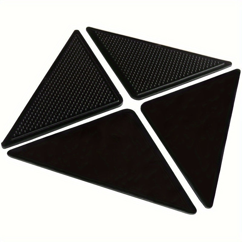8pcs Reusable Silicone Rug Grippers - Anti-Slip, Washable Carpet Stickers With Double-Sided Adhesive For Secure Corners, Perfect For Home Decor & Camping
