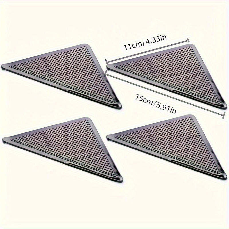 8pcs Reusable Silicone Rug Grippers - Anti-Slip, Washable Carpet Stickers With Double-Sided Adhesive For Secure Corners, Perfect For Home Decor & Camping