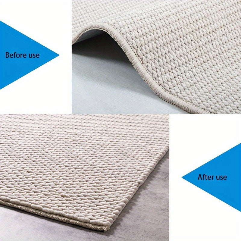 8pcs Washable Anti-Slip Carpet Mats for Hardwood Floors - Durable PET Material, Perfect for Home Decor