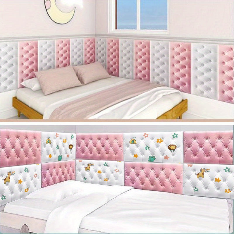 9pcs Boho Chic Self-Adhesive 3D Wall Stickers - Soft, Anti-Collision Foam Wallpaper for Home Decor