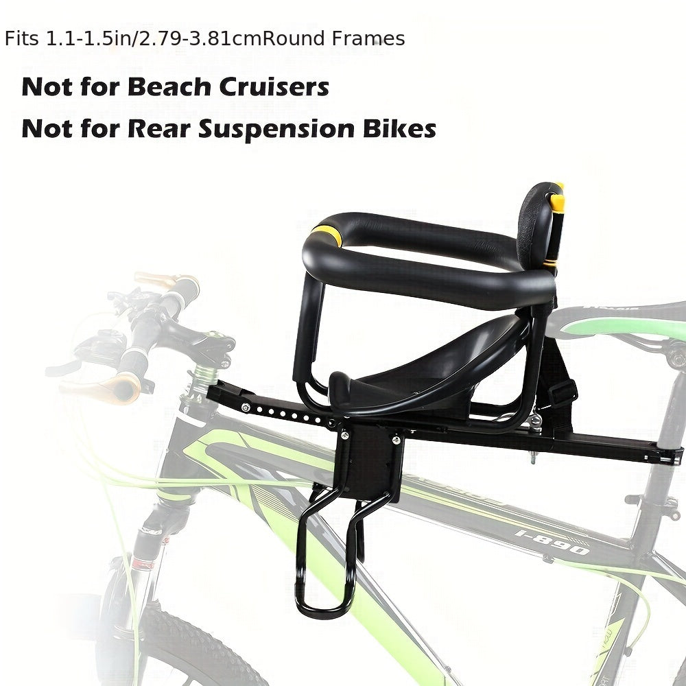 TOMSHOO Safety Bicycle Seat Bike Front Seat Saddle With Foot Pedals Support Back Rest For MTB Road Bike