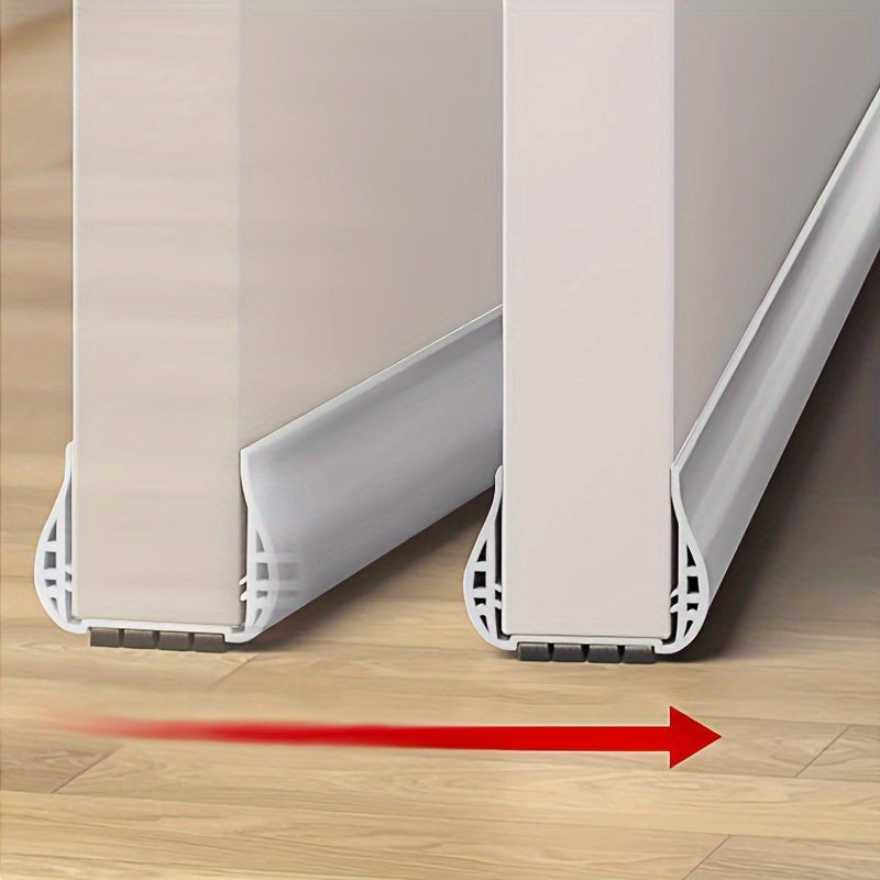 Plastic Door Draft Stopper – Under Door Seal Strip for Bedroom, Weather Stripping Door Sweep, Wind Dust Blocker, Soundproof Noise Reduction – Door Bottom Gap Seal Guard