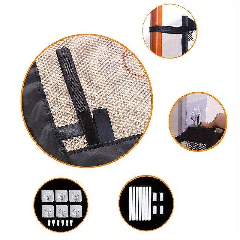 1pc Punch-free Pet Isolation Guard Door Fence, Pet Fence Door Stair Protection Net Portable Folding Dog Safety Net