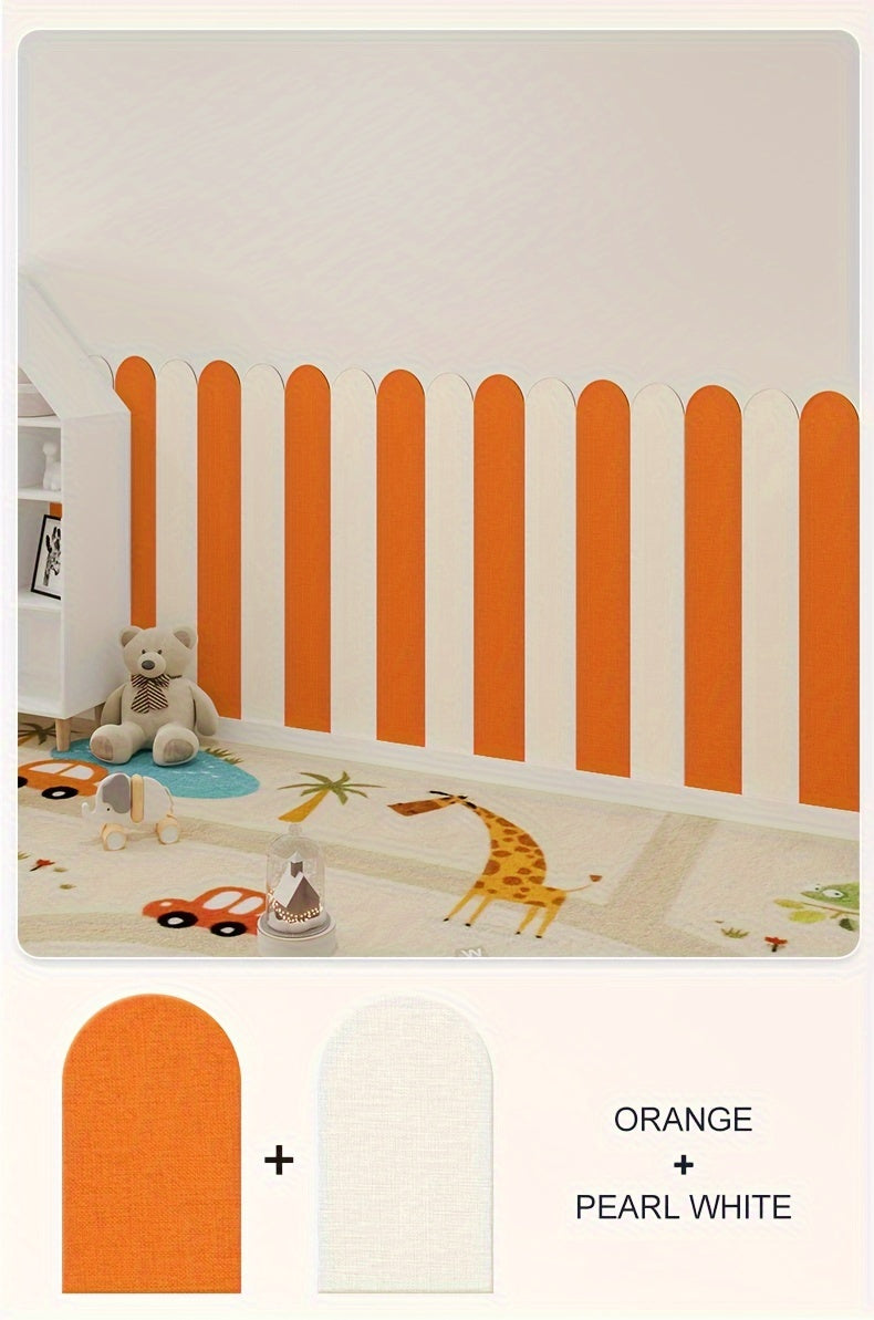 Thick Self-Adhesive Safety Wall Stickers for Kids' Rooms & Nurseries - Soft, Removable Fabric Bumper Guards with Contemporary Design