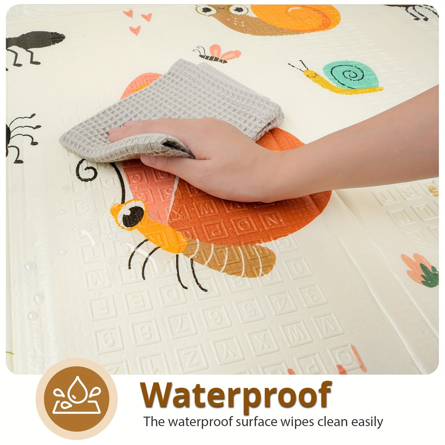Reversible Dragonfly & Geometric Play Mat for Kids - 127.0x127.0cm Waterproof, Thick Foam Safety Pad with Fence Option, Portable & Reversible Floor Mat, Perfect Christmas or Thanksgiving Gift