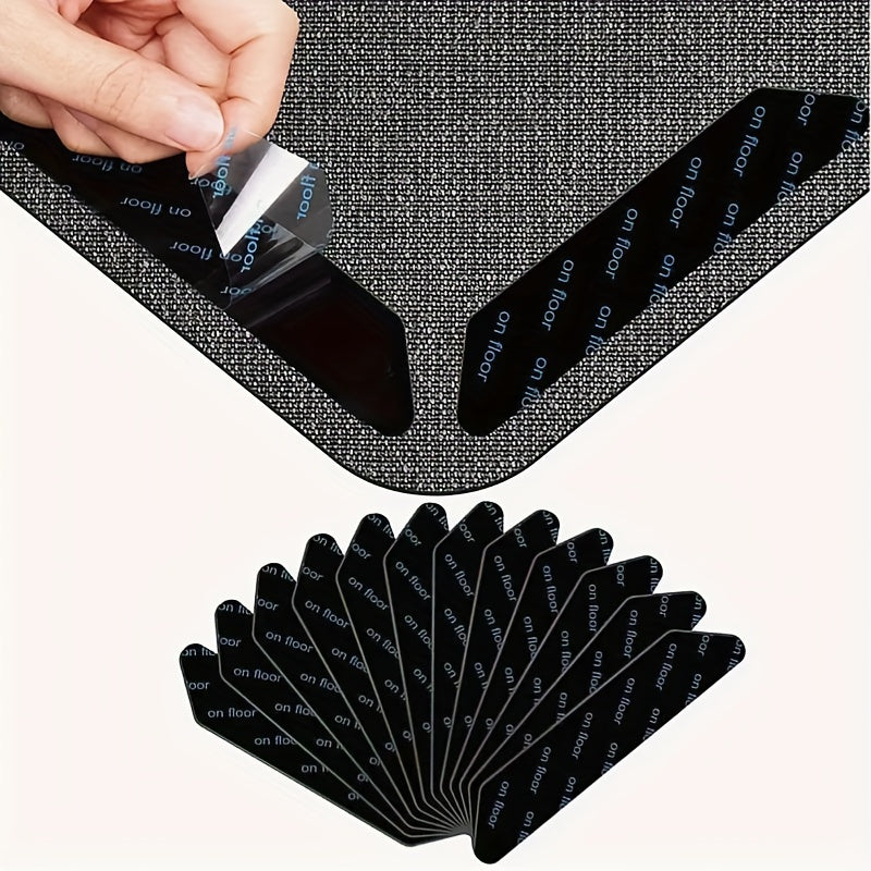 8pcs Washable Anti-Slip Carpet Mats for Hardwood Floors - Durable PET Material, Perfect for Home Decor