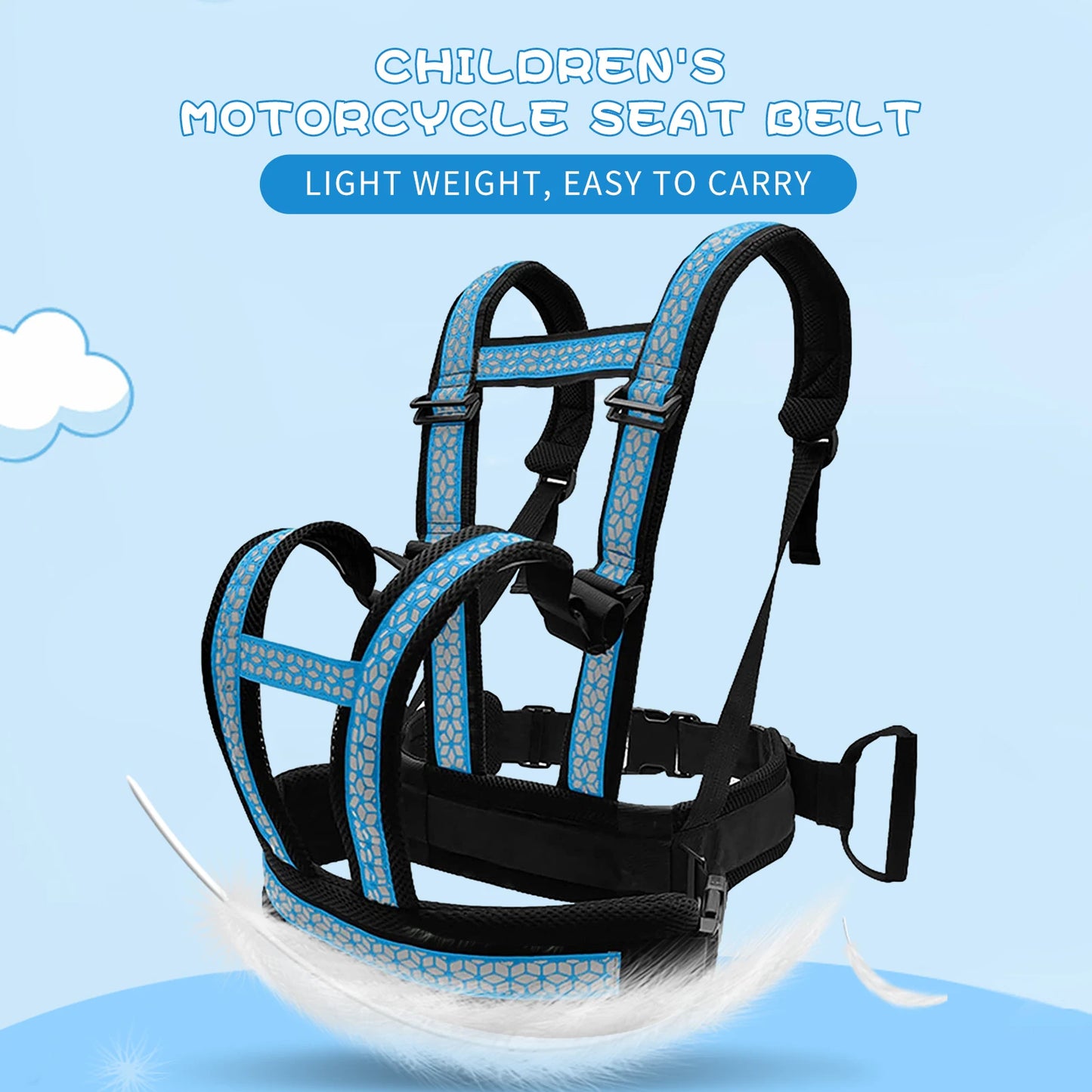 Children's Motorcycle Seat Belt Adjustable Non-slip Protection Motorcycle Strap Rear Seat Passenger Grip Grab Handle For Child