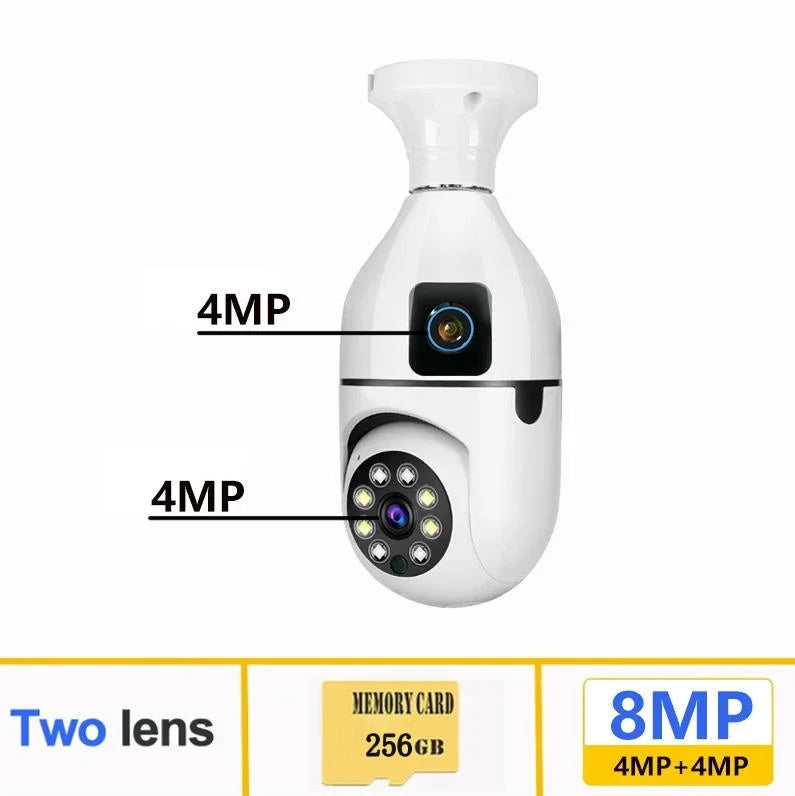 Dual Lens Bulb WIFI Security Camera