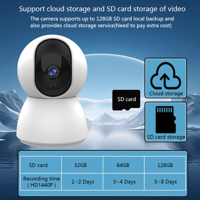 HD 4MP Tuya Smart Mini WiFi IP Camera Surveillance Camera Automatic Tracking Indoor Wireless Security Home CCTV Baby Monitor