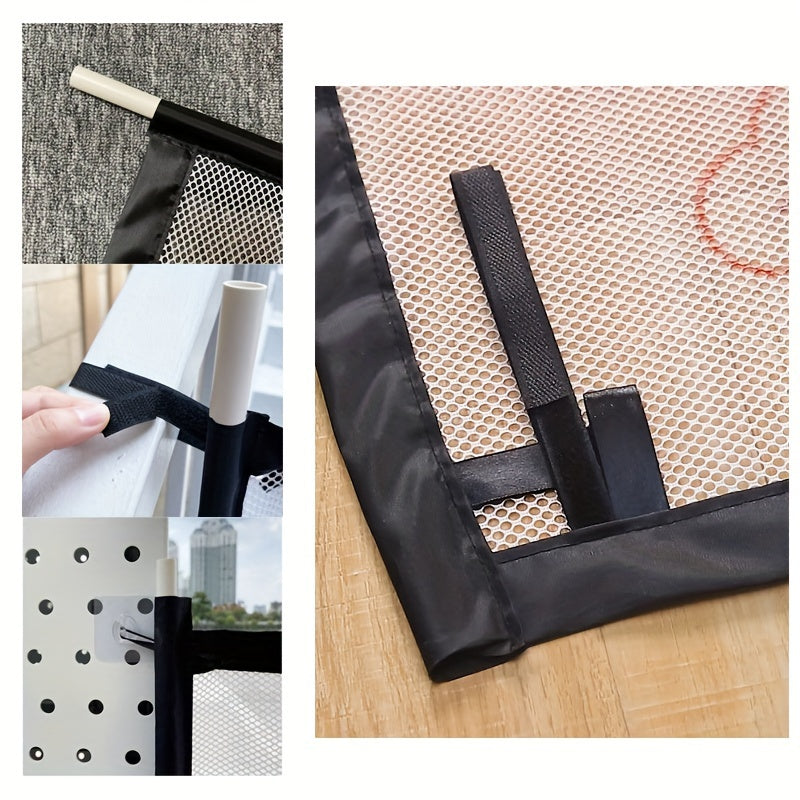 1pc Punch-free Pet Isolation Guard Door Fence, Pet Fence Door Stair Protection Net Portable Folding Dog Safety Net