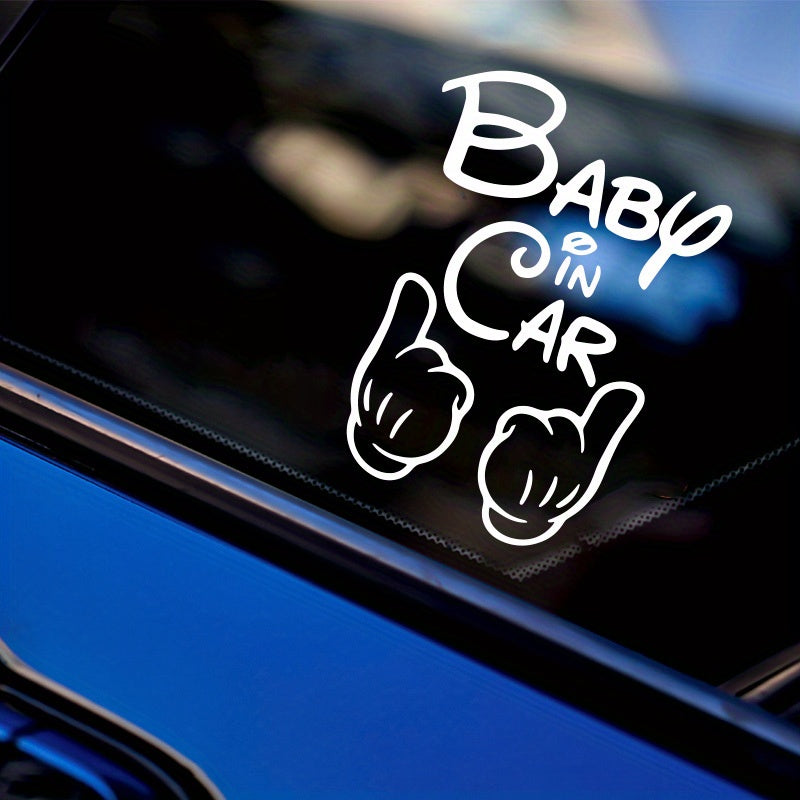 1pc Baby In Car Reflective Warning Car Sticker Car Door Window Decor Decals