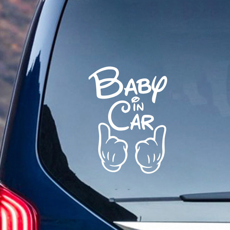 1pc Baby In Car Reflective Warning Car Sticker Car Door Window Decor Decals