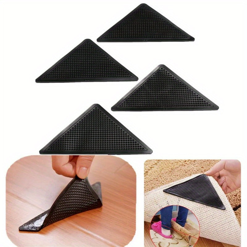 4 Pcs/8 Pcs Set Reusable Washable Rug Carpet Mat Grippers - Non Slip Silicone Grip for Home, Bath, Living Room - Suitable for Indoor Use, Entryways, And Rooms