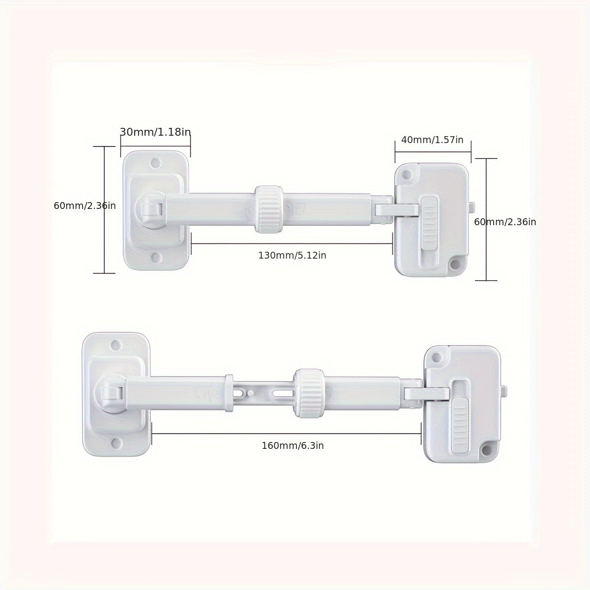 1pc Adjustable Safety Window Lock, Plastic Security Lock With Limit Chain, Window Restrictor Lock For Ventilation And Positioning, Home Protection Hardware