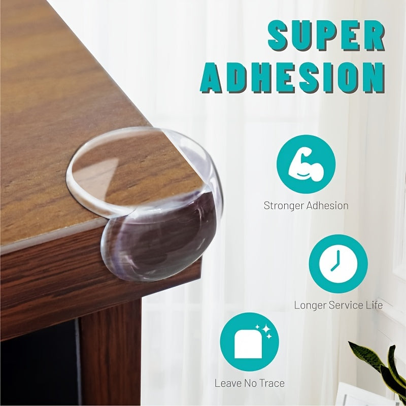 4/8/12pcs Clear Silicone Pre-Taped Table Corner Protectors And Guards, Clear Furniture Corner Guards & Edge Safety Bumpers, Round Bumper, Table Edges & Sharp Corners For Office Use