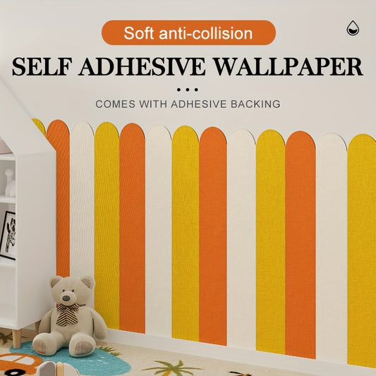 Thick Self-Adhesive Safety Wall Stickers for Kids' Rooms & Nurseries - Soft, Removable Fabric Bumper Guards with Contemporary Design