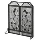 HOMCOM Foldable Fireplace Screen in Black Steel and Metal with 2 Magnetic Closing Doors, 125x80cm