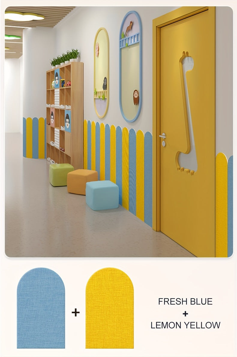 Thick Self-Adhesive Safety Wall Stickers for Kids' Rooms & Nurseries - Soft, Removable Fabric Bumper Guards with Contemporary Design