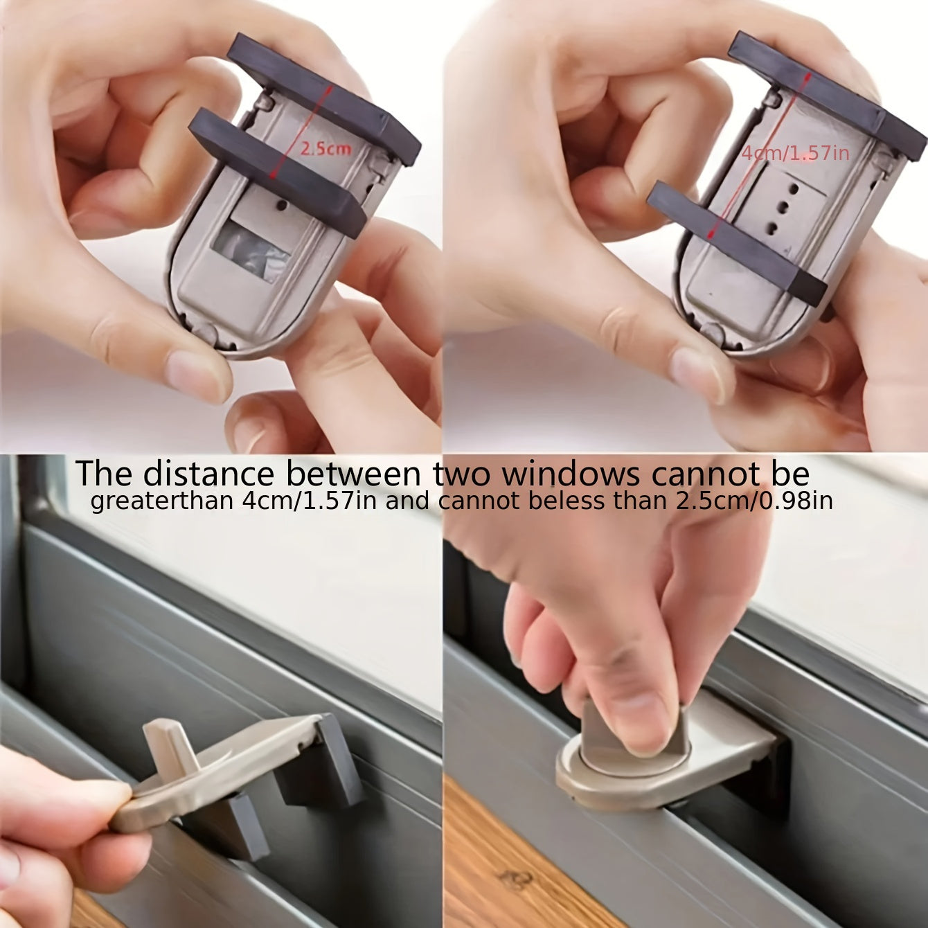 1pc Aluminum Alloy Sliding Door And Window Lock, With Anti-pinch, Anti-theft, Anti-fall Function And Safety Lock