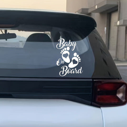 Baby On Board" High-Visibility Sticker - Perfect For Cars, Suvs, Vans, Motorcycles & Scooters - Durable Vinyl, Easy Apply & Remove