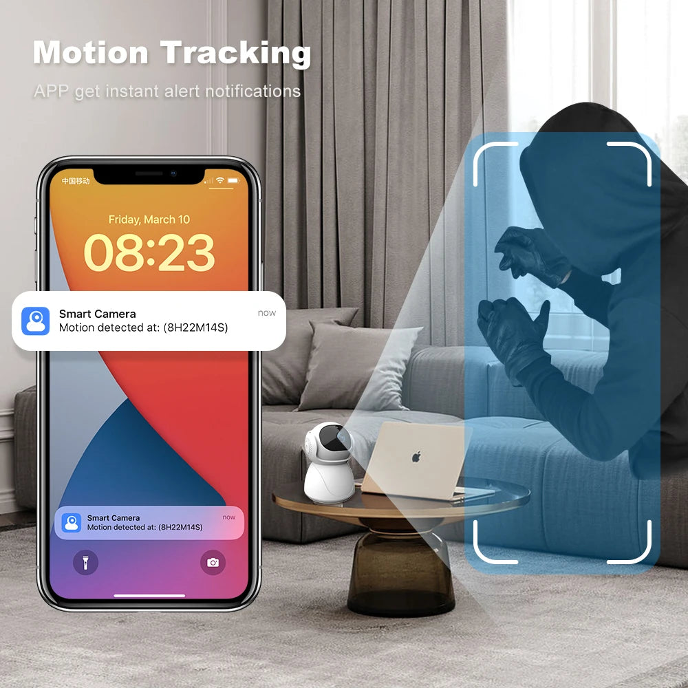 FHD Wireless WIFI Camera PTZ IP CCTV Security Protector Surveillance Camera Smart Auto Tracking Baby Monitor with Google Alexa