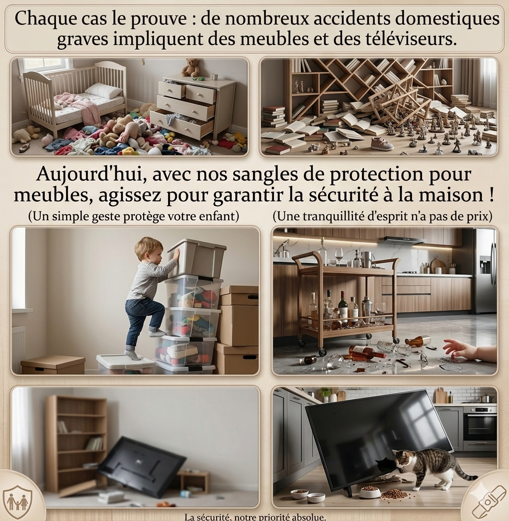 Sangles de sécurité réglable TV