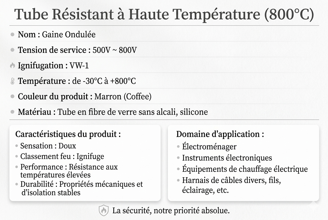 Gaine de protection câbles haute température