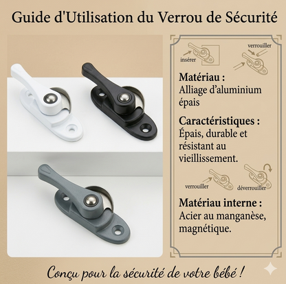 Verrou de sécurité pour porte coulissante bébé