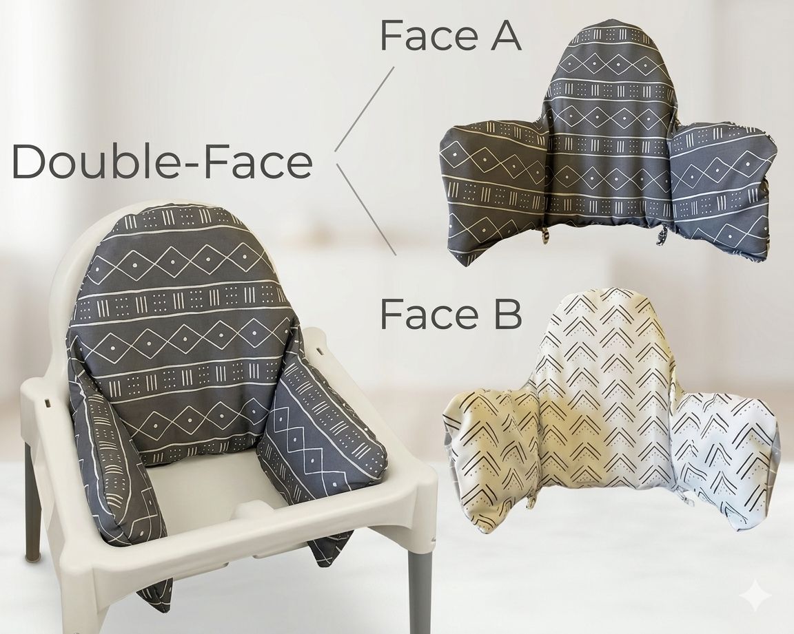 Coussin chaise haute- BRUNE | Confortable et Lavable