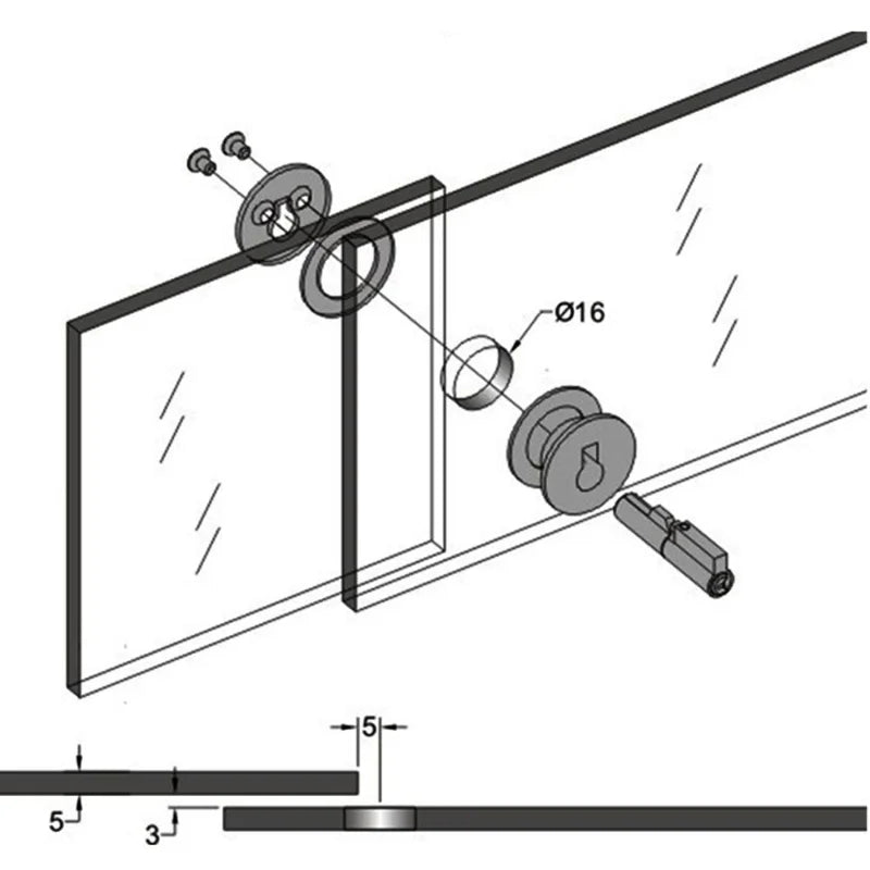Sliding Glass Showcase Lock Cabinet