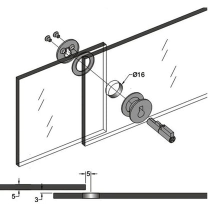Sliding Glass Showcase Lock Cabinet