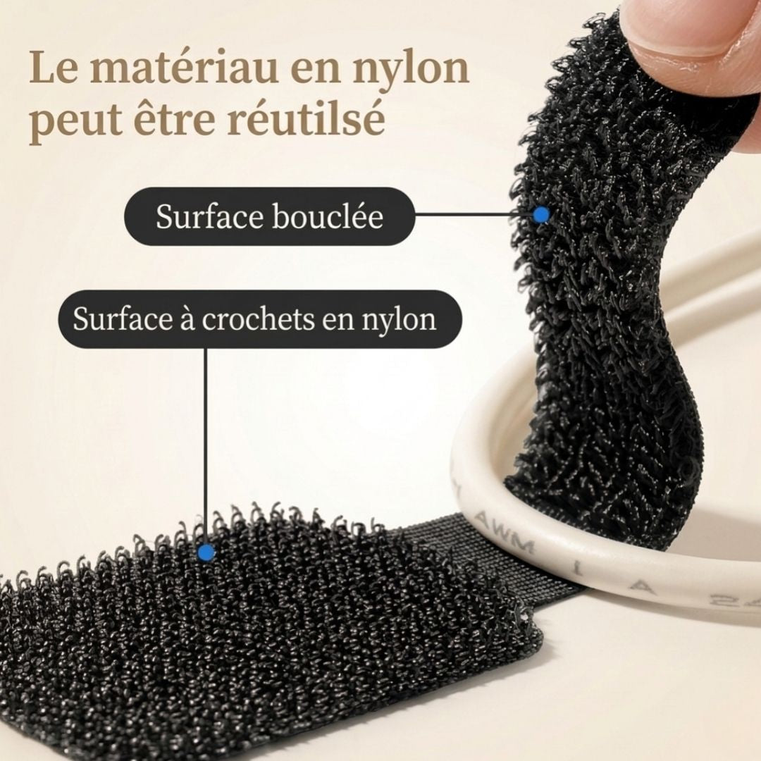 Attaches Câbles Réutilisables Auto-Adhésives