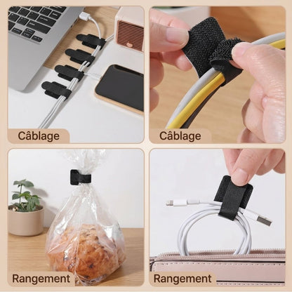Attaches Câbles Réutilisables Auto-Adhésives