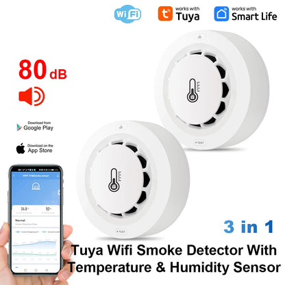 Smoke Detector Temperature Humidity Alarm