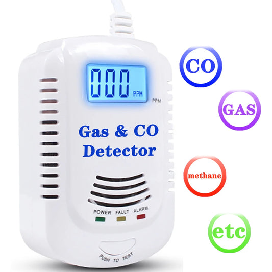 2024 Natural Gas Detector And Carbon Monoxide CO Detector Combustible Gas Leak Detector Monitor For Co Lpg Methane In Kitchen