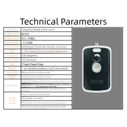 Wireless PIR Infrared Thermal Alarm Remote Control