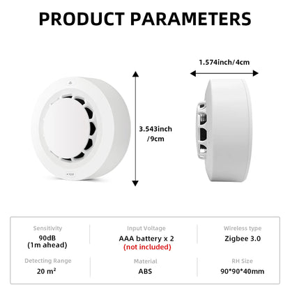 ONENUO Tuya Zigbee Smoke Sensor Fire Alarm