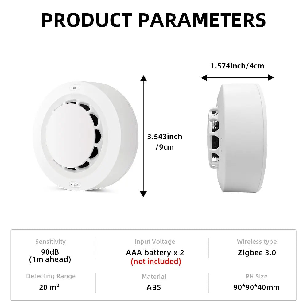 ONENUO Tuya Zigbee Smoke Sensor Fire Alarm
