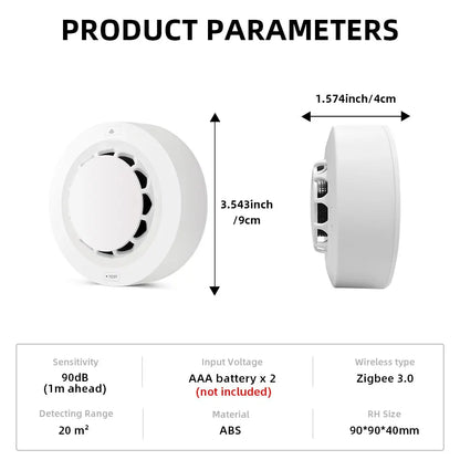 ONENUO Tuya Zigbee Smoke Sensor Fire Alarm