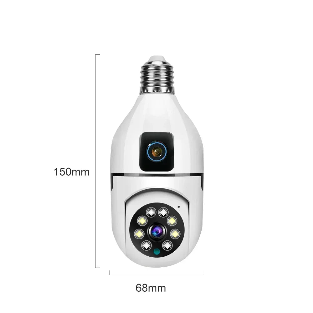 Dual Lens Bulb WIFI Security Camera