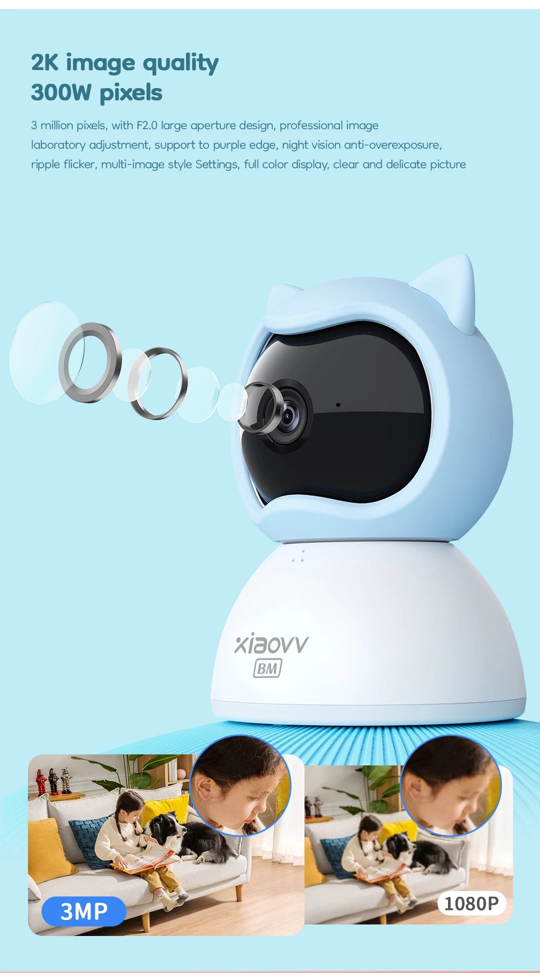 WireLess WiFi Xiaovv indoor Baby Monitor