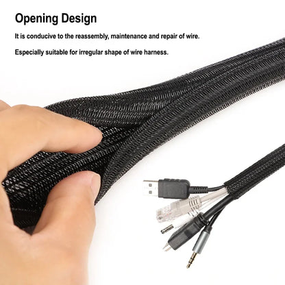 PET Braid Insulated Cable Sleeve 3mm ~ 50mm