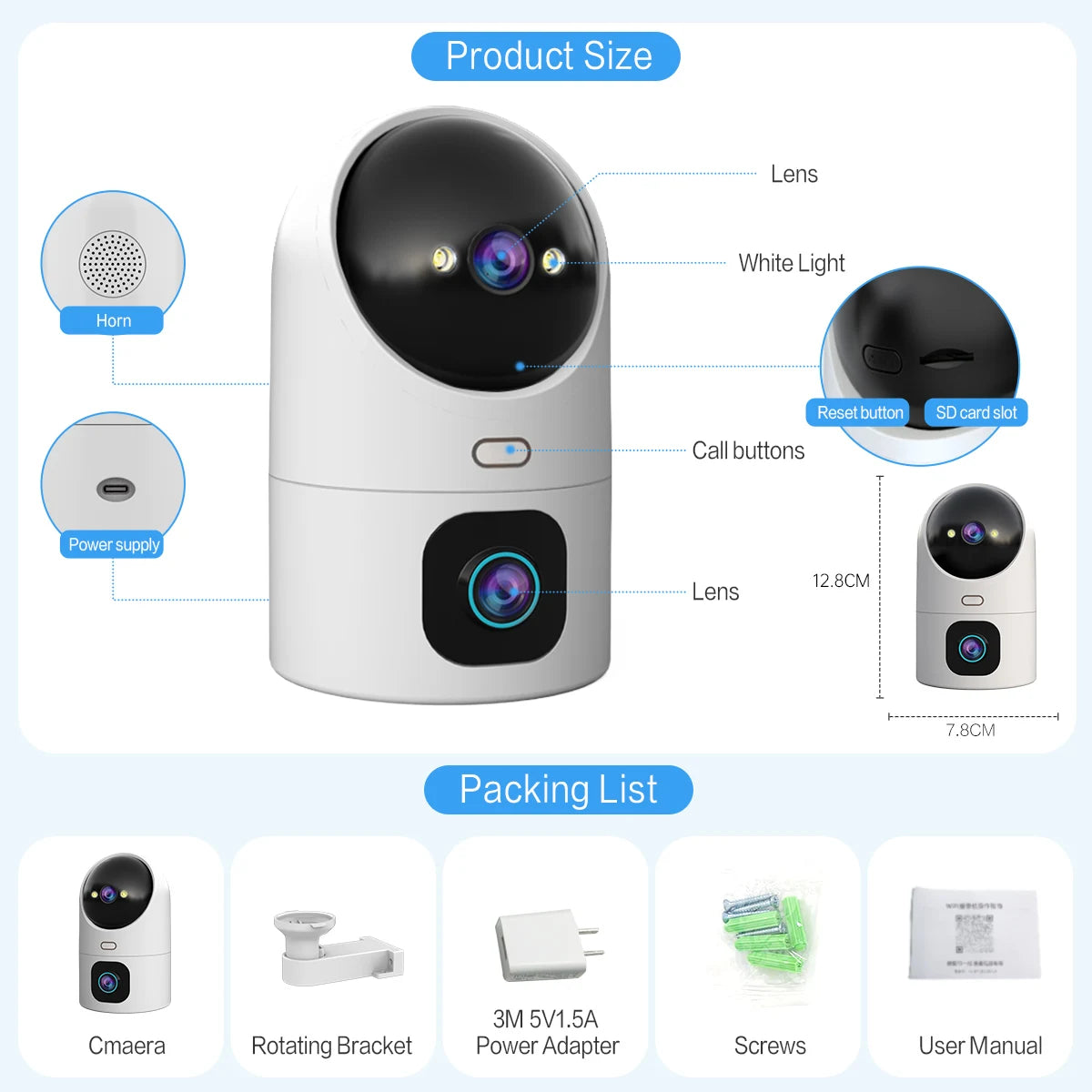 JOOAN 4K PTZ IP Camera 10X Zoom Dual Lens Auto Tracking WiFi CCTV Camera Color Night Home Baby Monitor Video Surveillance