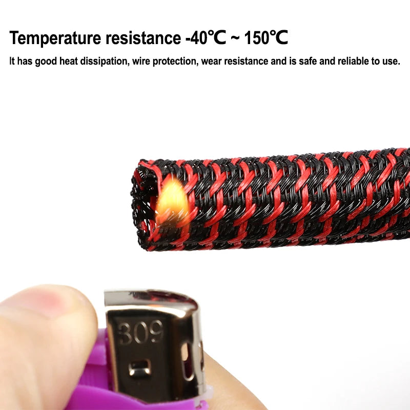 PET Braid Insulated Cable Sleeve 3mm ~ 50mm