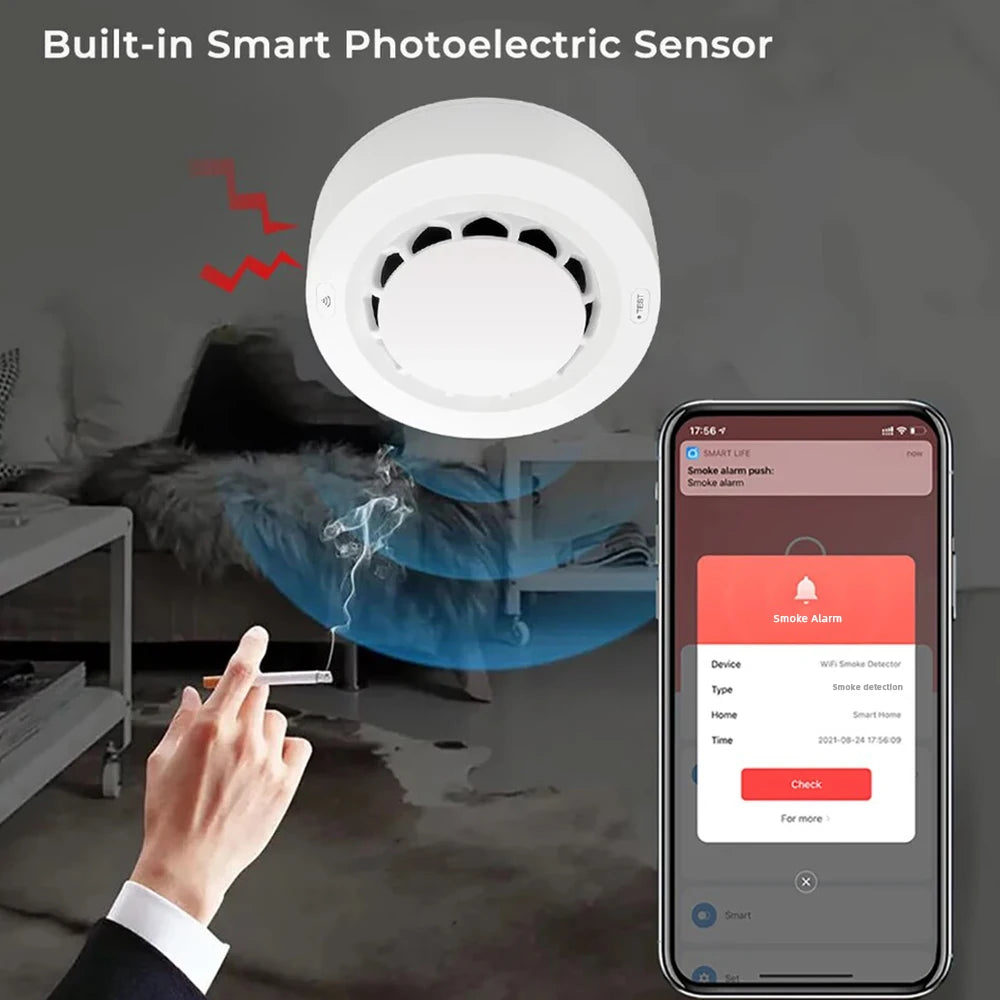 ONENUO Tuya Zigbee Smoke Sensor Fire Alarm