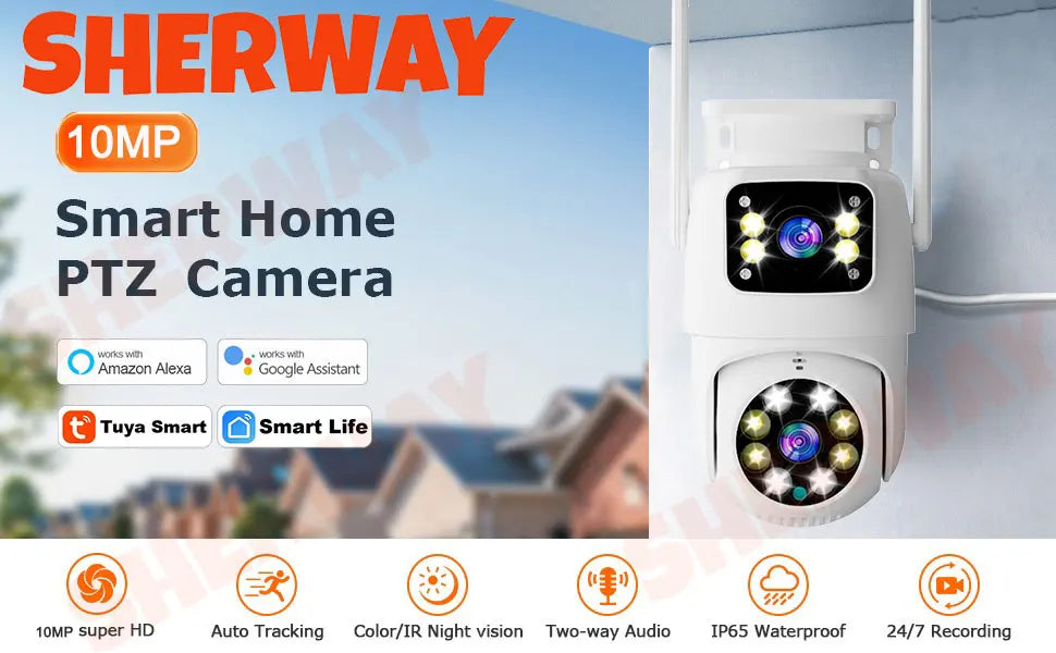 10MP Dual Lens Tuya Wi-Fi Wireless Camera