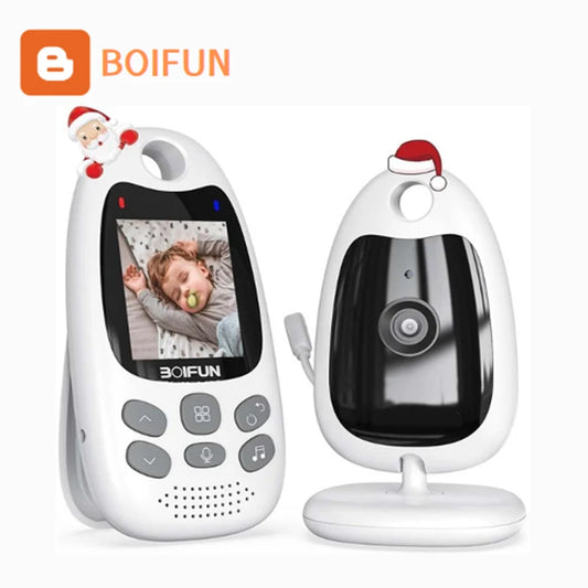 BOIFUN Baby Monitor with Camera Portable Vox Function Temperature Sensor Video 2.4 GHz Smart Standby 720p Bidirectional Voice