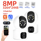 Tuya 8MP WiFi IP Camera Dual Lens Baby Monitor Color Night Vision Human Automatic Tracking Video Smart Home Surveillance Camera